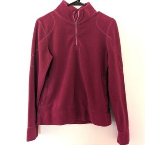 Title Nine Burgundy Wine Quarter Zip Pull Over Fleece sz S